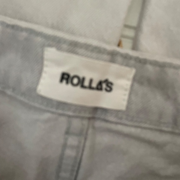 ROLLAS The Sailor Jean High Rise Wide Leg Color-block Shell Spice Gray /Cream 24 - Picture 4 of 11